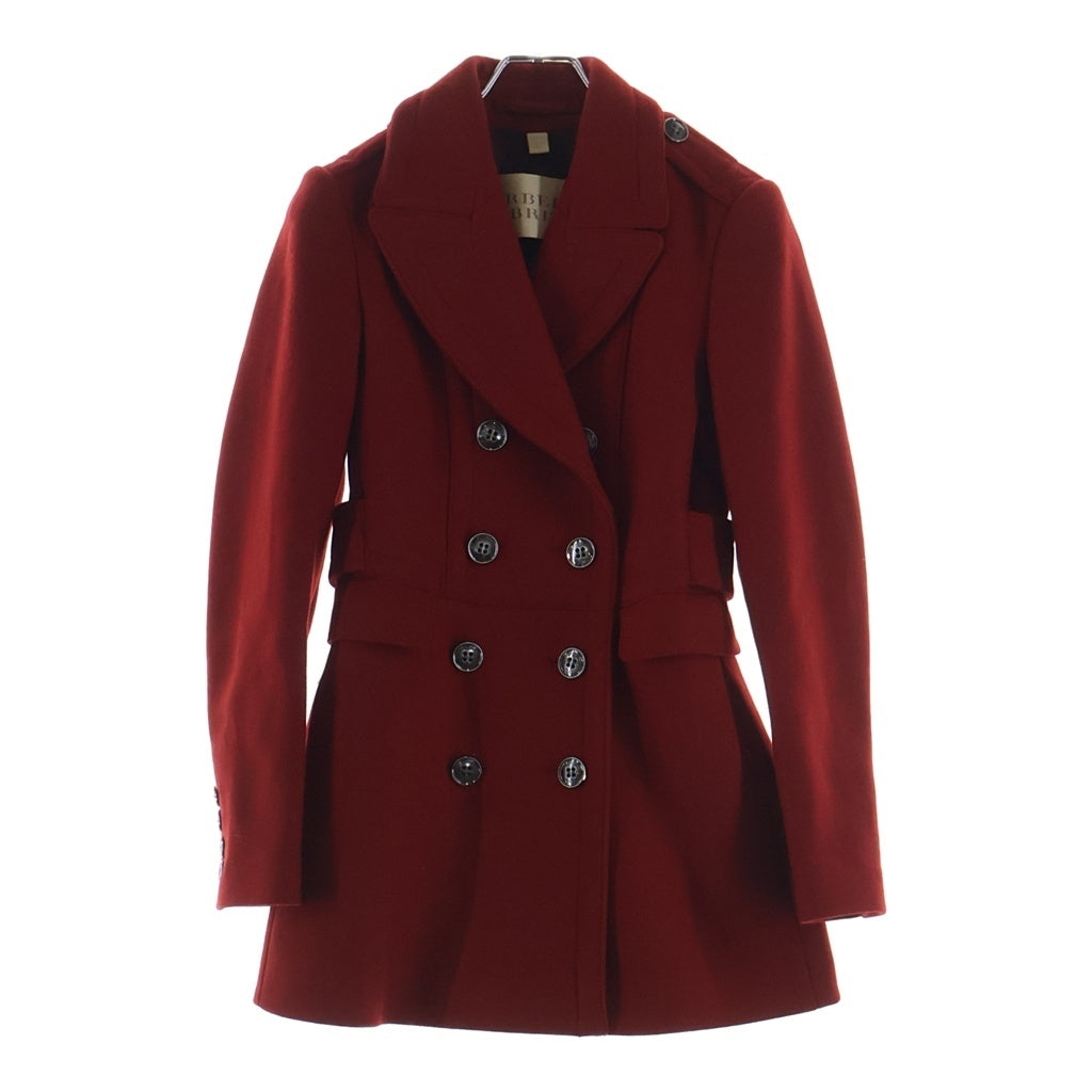 BURBERRY BRIT(バーバリー ブリット) BURBERRY BRIT ウールカシミア トレンチ ハーフコート エポレット レッド 3954178 レディース