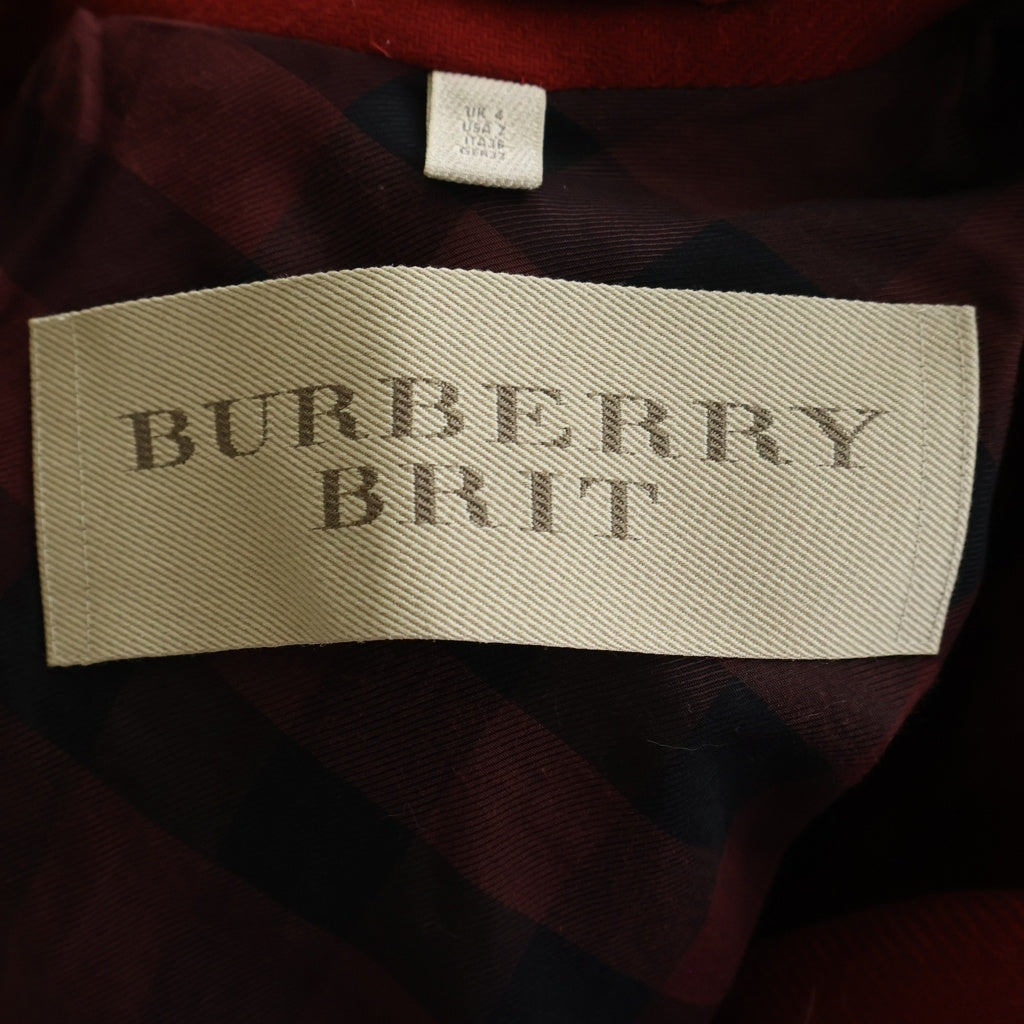 BURBERRY BRIT(バーバリー ブリット) BURBERRY BRIT ウールカシミア トレンチ ハーフコート エポレット レッド 3954178 レディース