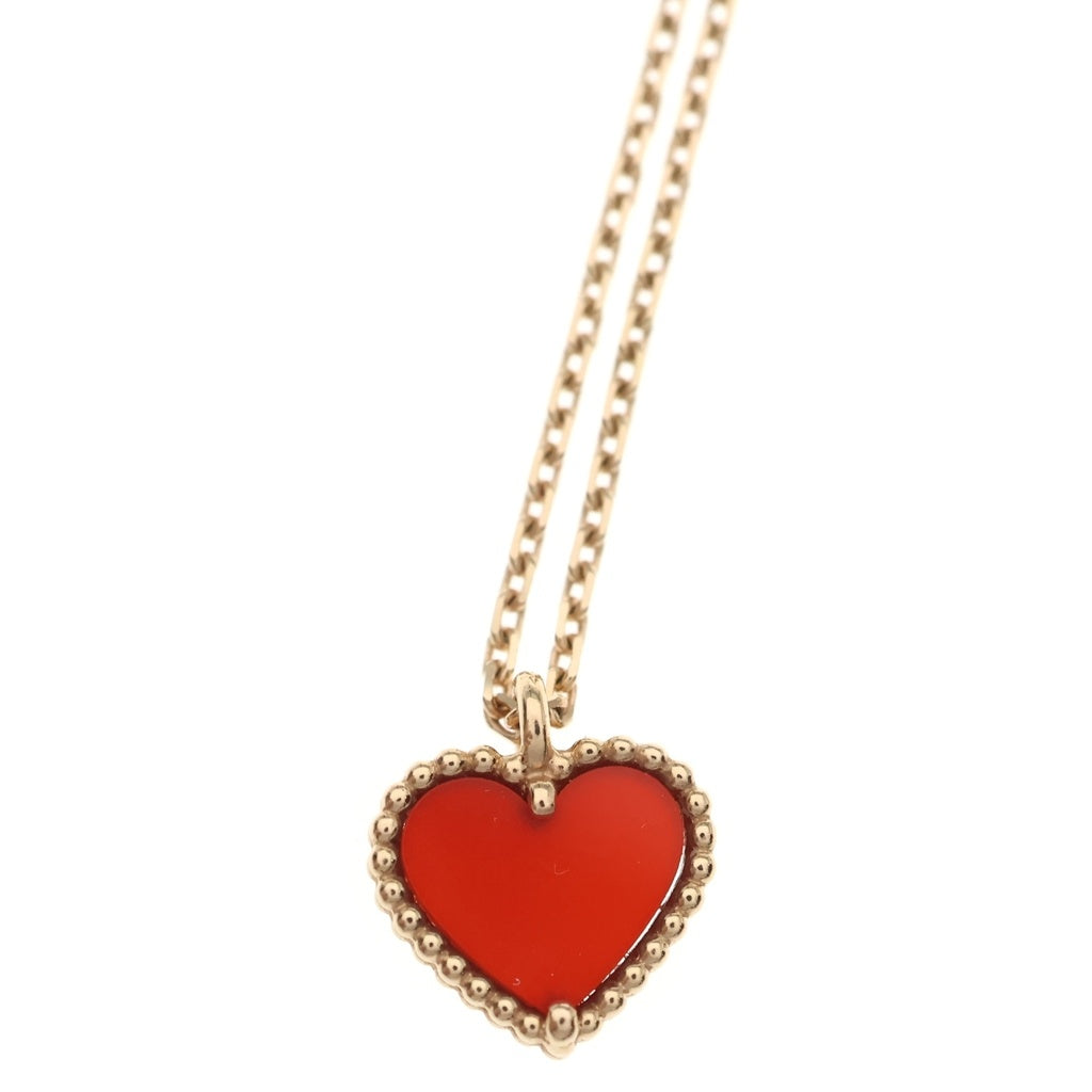 Van Cleef & Arpels(ヴァンクリーフアンドアーペル) スウィート ハート カーネリアン ネックレス Au750 K18PG ピンクゴールド レディース