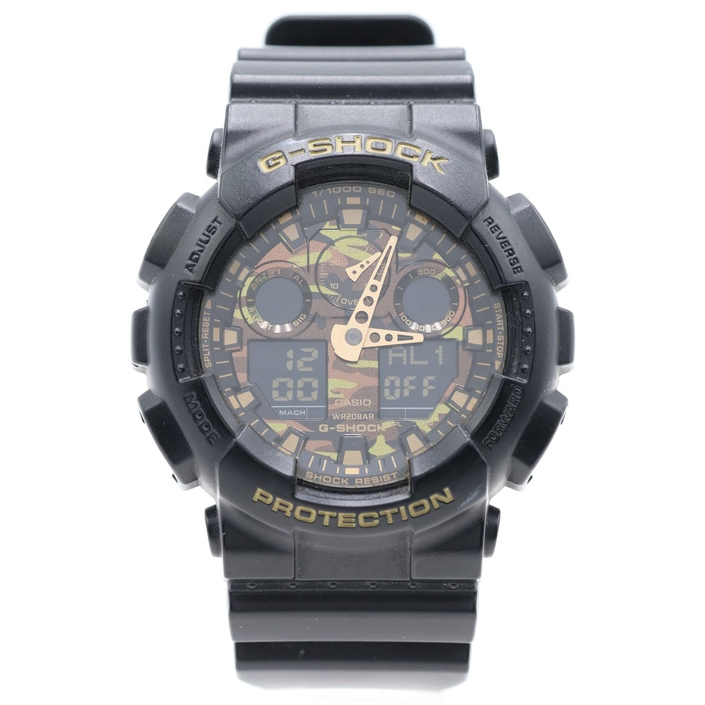 CASIO G-SHOCK(カシオ ジーショック) カレンダー付き クォーツ アナデジ 腕時計 ブラック GA-100CF