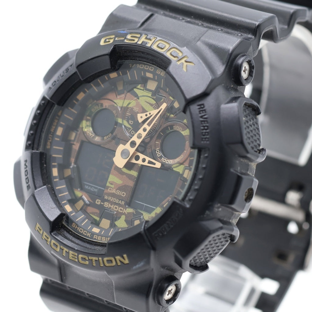 CASIO G-SHOCK(カシオ ジーショック) カレンダー付き クォーツ アナデジ 腕時計 ブラック GA-100CF