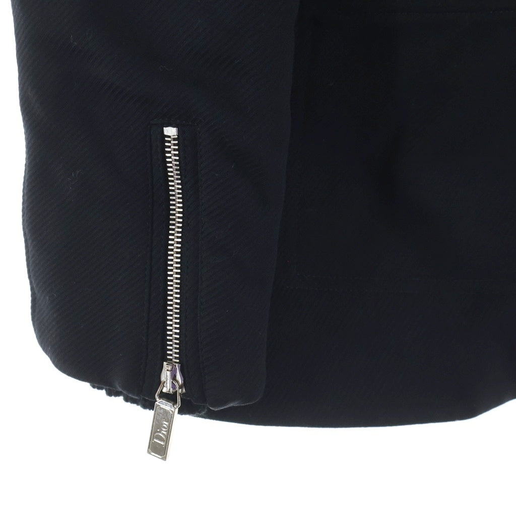 Christian Dior(クリスチャンディオール) ジップデザイン ウールフーテッドコート Wジップ ファー フード ブラック 9H27700G1107 レディース