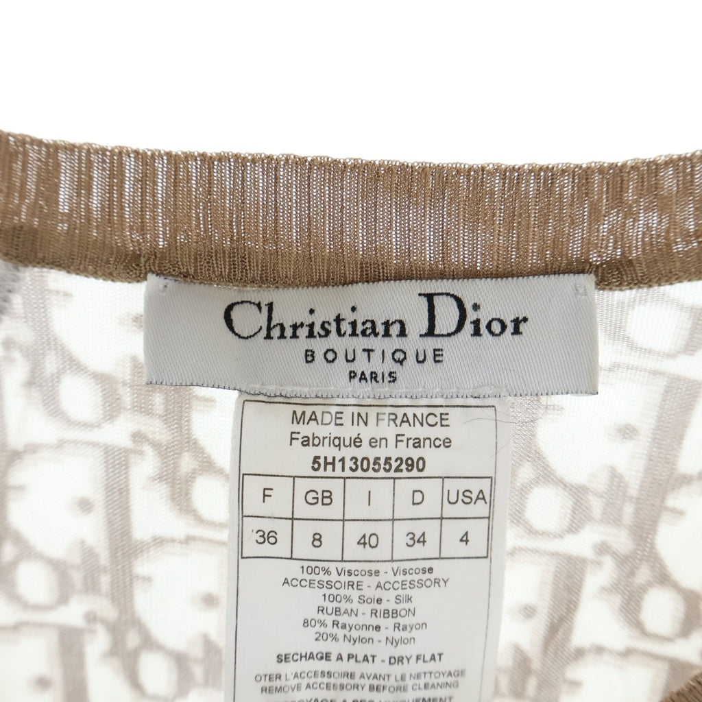 Christian Dior(クリスチャンディオール) トロッター シルクニット ホワイト×ベージュ #36 5H13055290 レディース