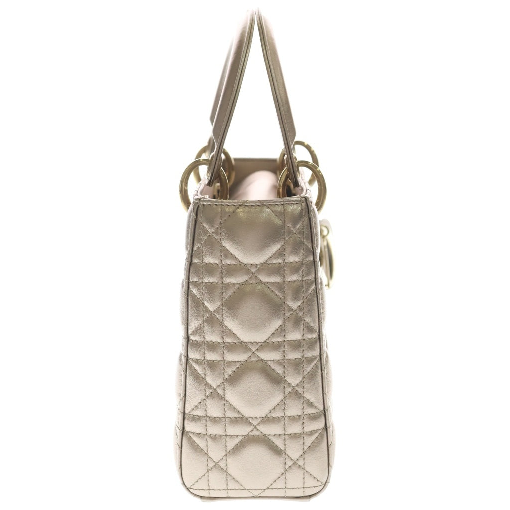 Christian Dior(クリスチャンディオール) Lady Dior MY ABCDIOR レディディオール マイABCディオール スモール ゴールド金具 カナージュ ゴールド レディース