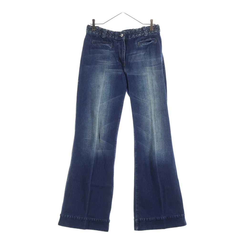 YVES SAINT LAURENT(イヴサンローラン) ベルト付きデニムストレートパンツ インディゴブルー レディース #40 123658