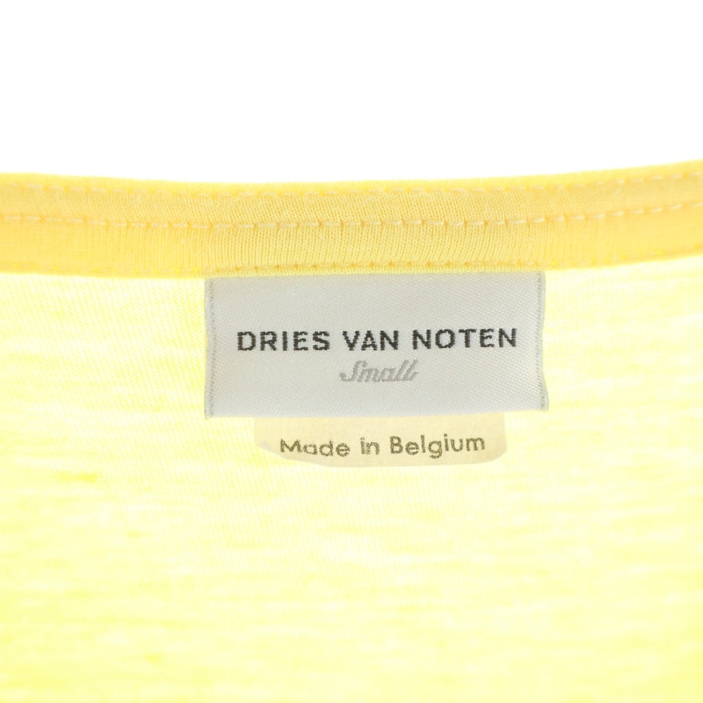 DRIES VAN NOTEN(ドリスヴァンノッテン) レイヤードデザイン ノースリーブトップス カットソー バイカラー イエロー レディース