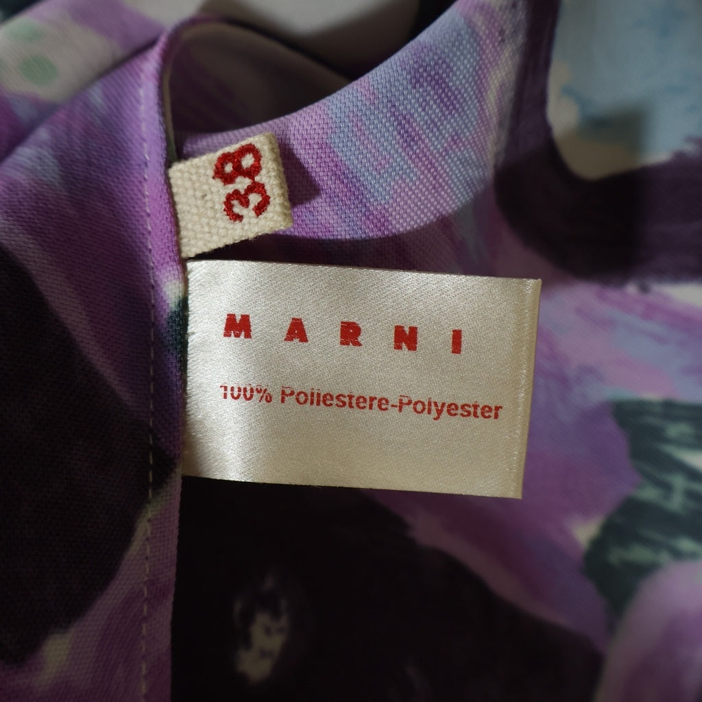 MARNI(マルニ) 総柄 半袖トップス カットソー ポリエステル パープル マルチカラー レディース