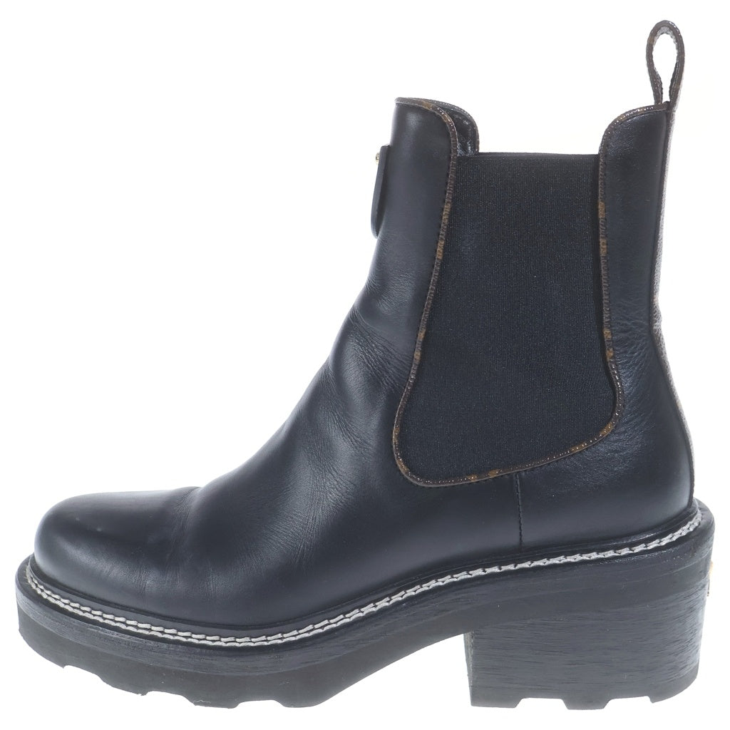 LOUIS VUITTON(ルイヴィトン) Vボブールライン アンクルレザーブーツ ブラック #38.5