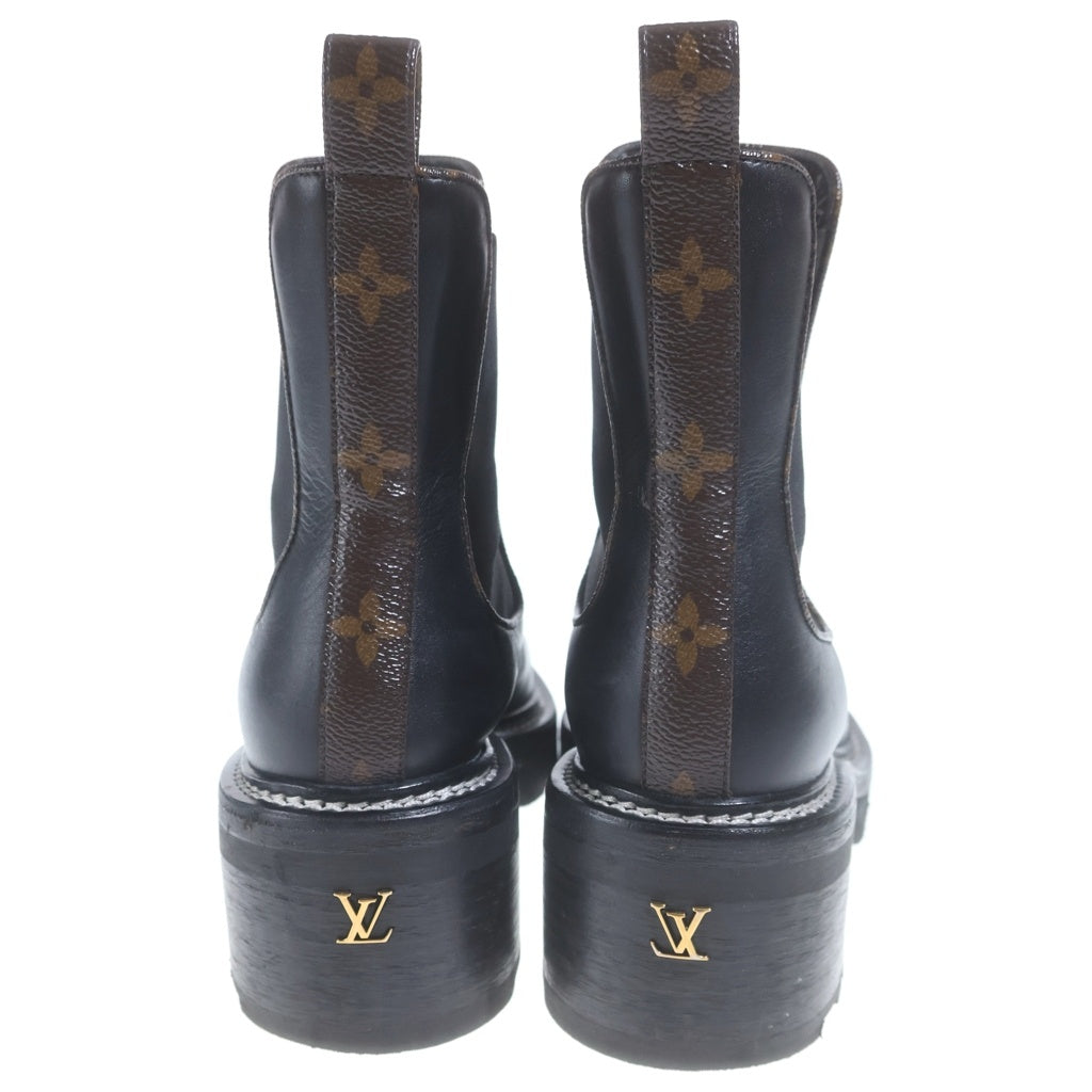 LOUIS VUITTON(ルイヴィトン) Vボブールライン アンクルレザーブーツ ブラック #38.5