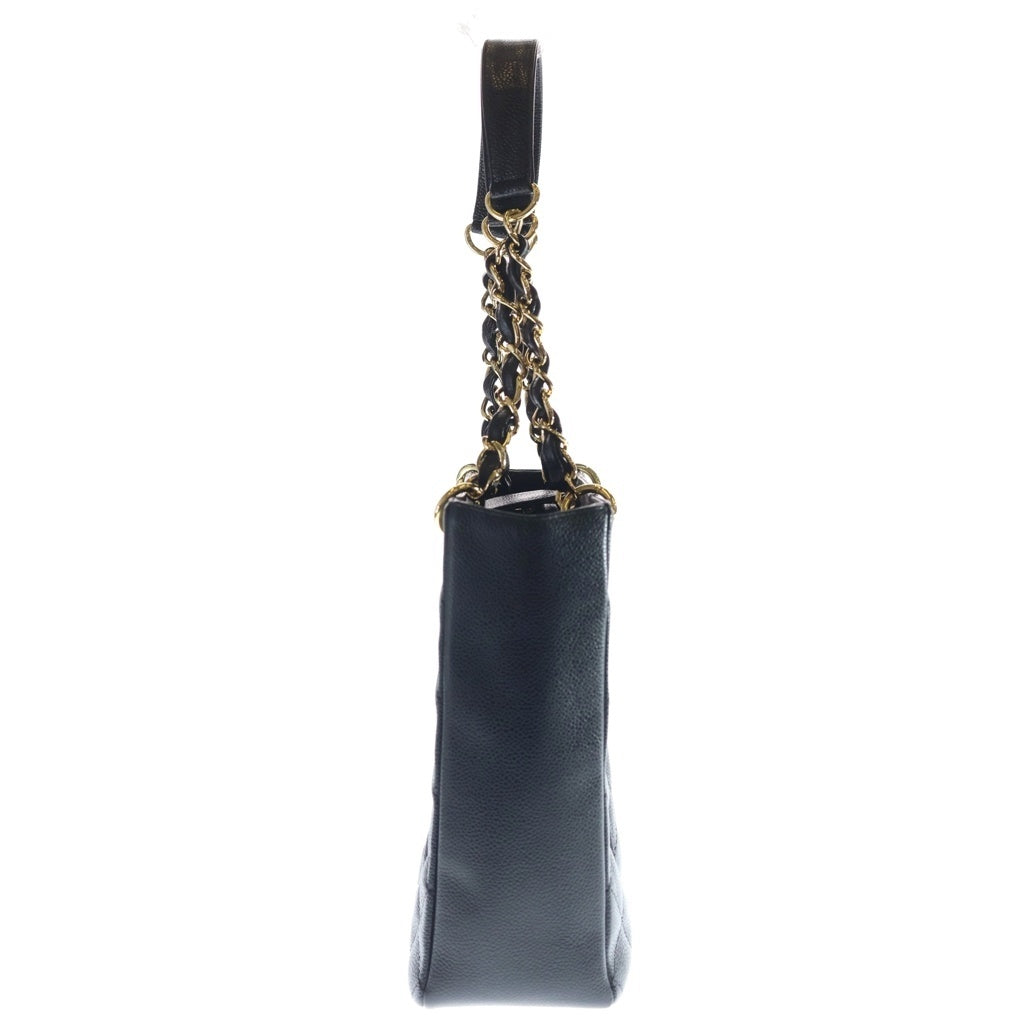 CHANEL(シャネル) PST チェーン トートバッグ ゴールド金具 キャビアスキン ブラック レディース