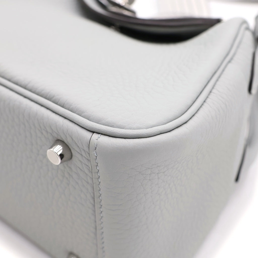 HERMES(エルメス) リンディ ミニ トリヨンクレマンス シルバー金具 ショルダーバッグ G刻印 ブルーグラシエ レディース