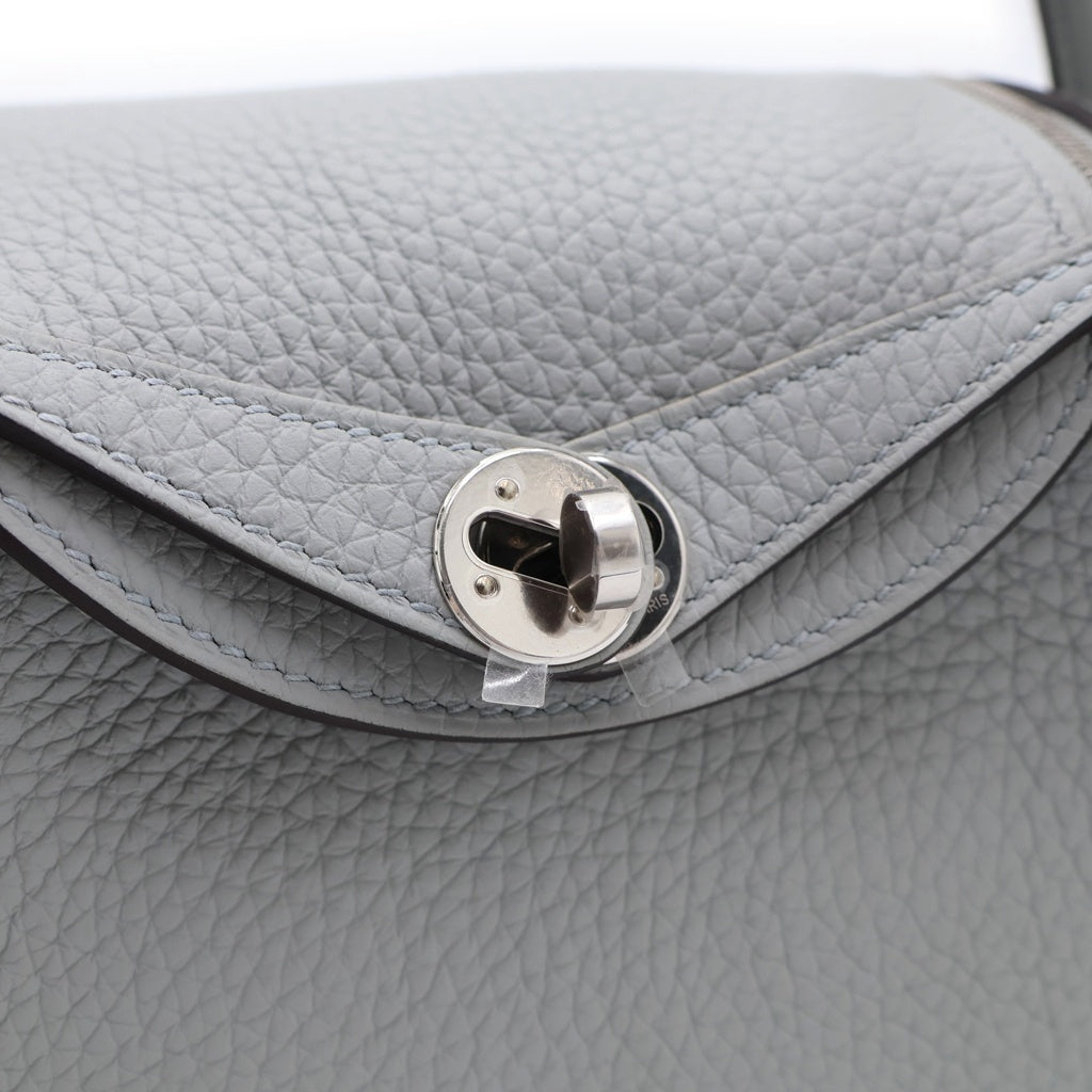 HERMES(エルメス) リンディ ミニ トリヨンクレマンス シルバー金具 ショルダーバッグ G刻印 ブルーグラシエ レディース