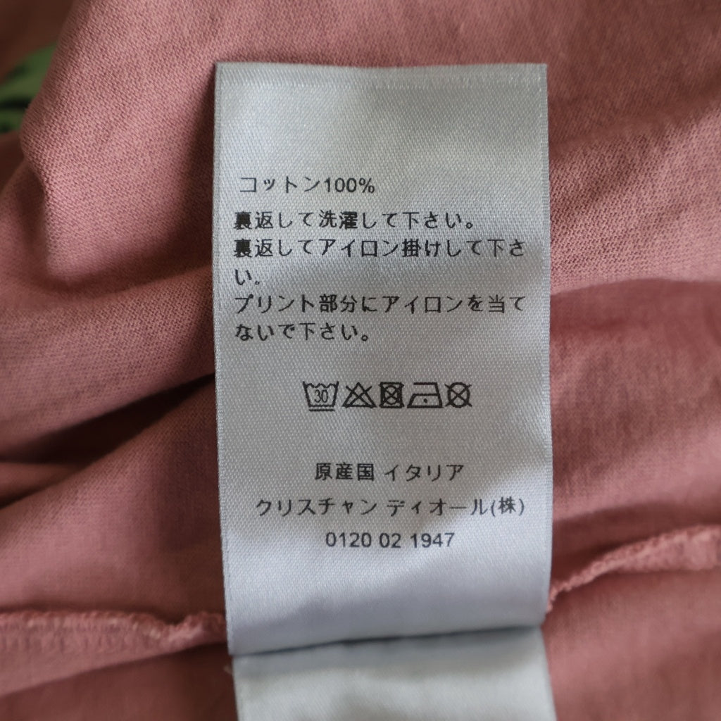 DIOR(ディオール) TRAVIS SCOTT CACTUS JACK フロントプリント半袖Tシャツ ピンク #XL