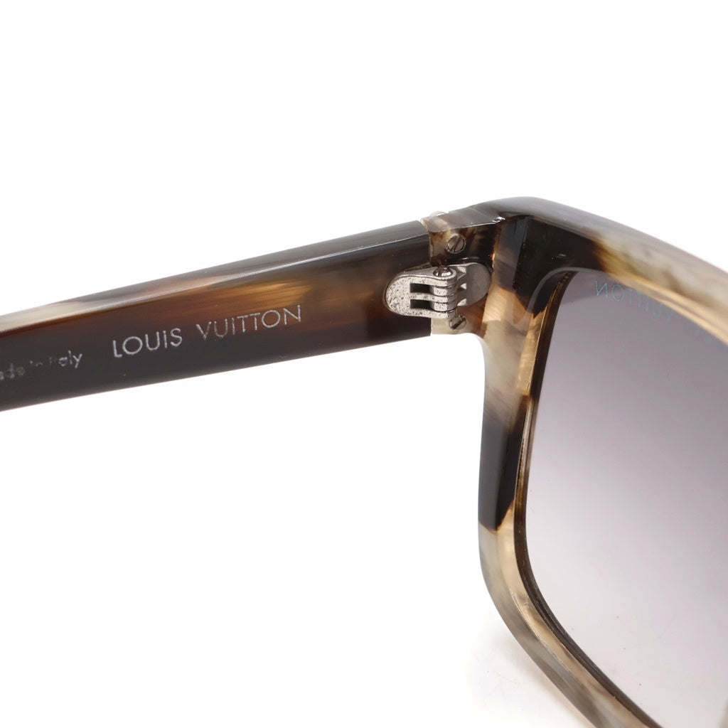 LOUIS VUITTON(ルイヴィトン) 2022AW LV グライド スクエア サングラス ブラウンフレーム クリアレンズ マーブル Z1785E シルバー金具