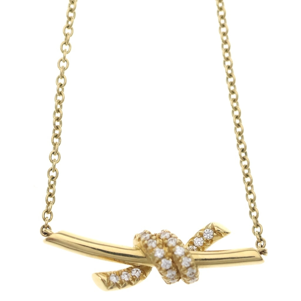 TIFFANY & Co.(ティファニー) ノット スモール ダイヤ ペンダントネックレス イエローゴールド レディース