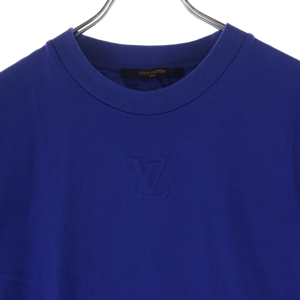LOUIS VUITTON(ルイヴィトン) 22AW フロントエンボスロゴ クルーネック 半袖 Tシャツ カットソー ブルー RM222Q レディース