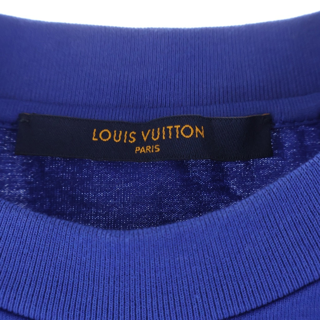 LOUIS VUITTON(ルイヴィトン) 22AW フロントエンボスロゴ クルーネック 半袖 Tシャツ カットソー ブルー RM222Q レディース
