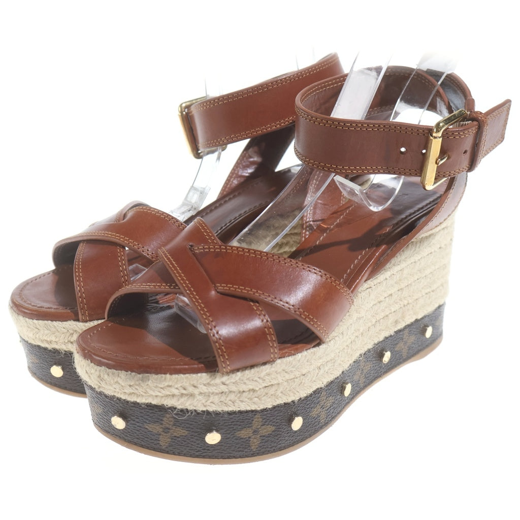 LOUIS VUITTON(ルイヴィトン) バウンダリーライン 厚底サンダル ブラウン #35 1/2 レディース