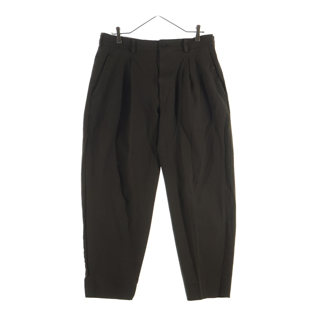 COMME des GARCONS(コムデギャルソン) 22AW ポリエステル縮絨 タックパンツ スラックス カーキ AD2022 DJ-P035