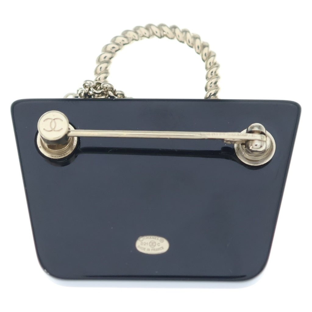 CHANEL(シャネル) バッグモチーフ ブローチ ブラック/ゴールド GP D21C