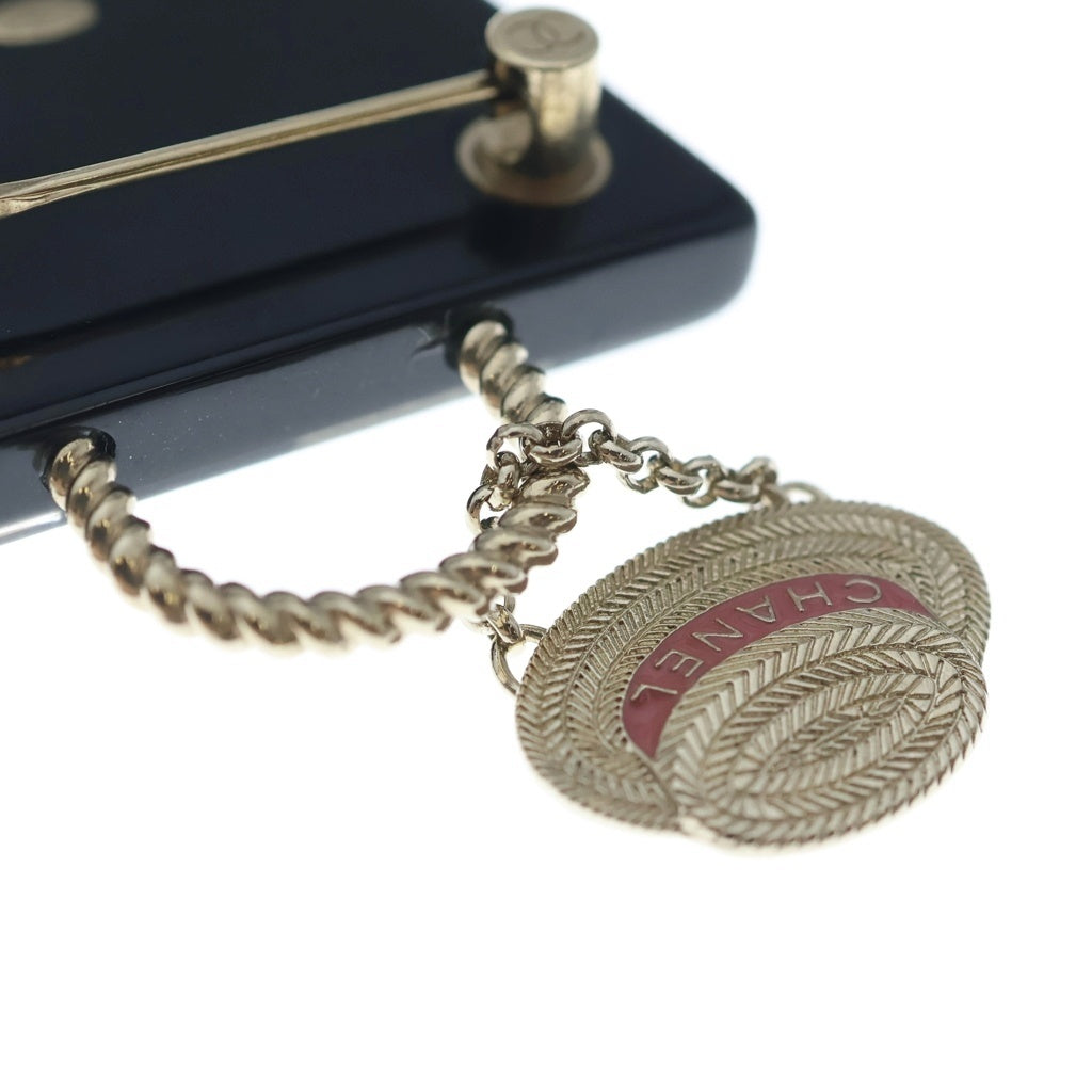 CHANEL(シャネル) バッグモチーフ ブローチ ブラック/ゴールド GP D21C