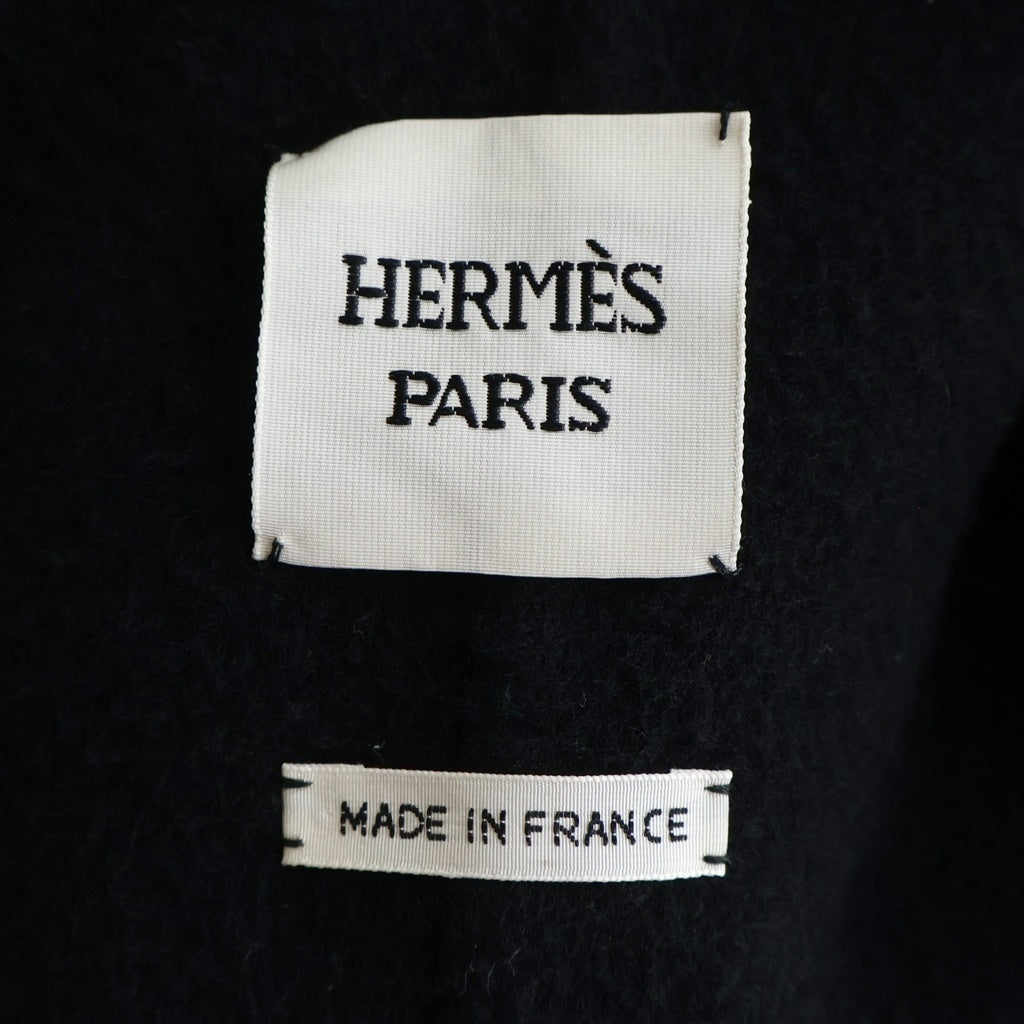 HERMES(エルメス) クルードセル ダブルフェイス ロングチェスターコート カシミヤ ブラック 3H0188DA レディース