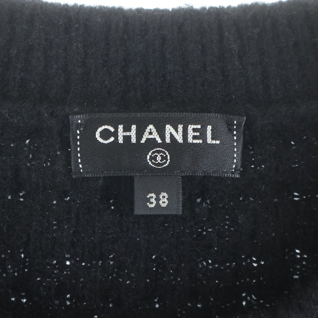 CHANEL(シャネル) マルチアイコン ビジュー装飾長袖ニット セーター ココマーク カシミヤ ブラック P59735K07810 レディース