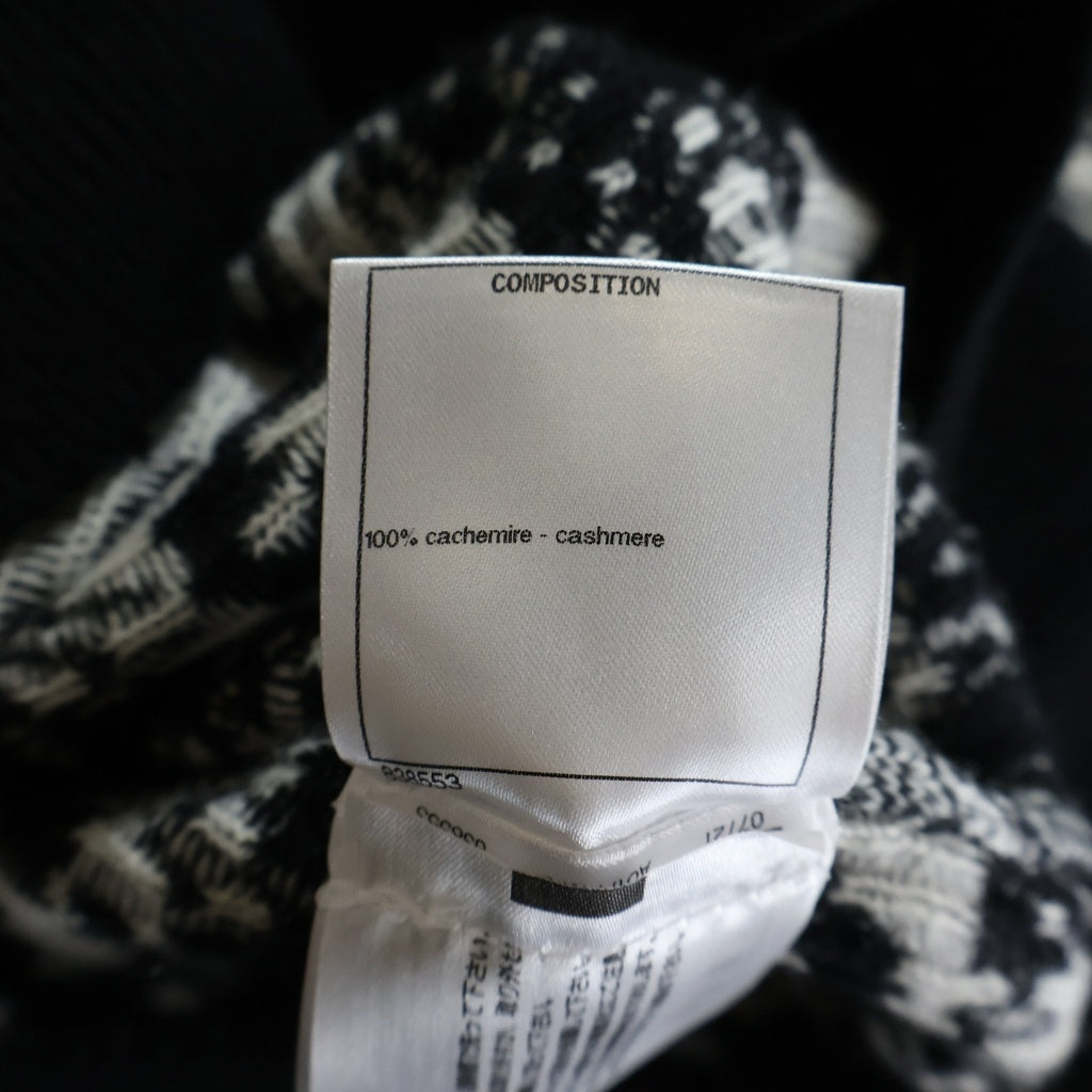 CHANEL(シャネル) 総柄 カシミア長袖ニット セーター ロゴ ブラック/ホワイト P62184K47603 レディース