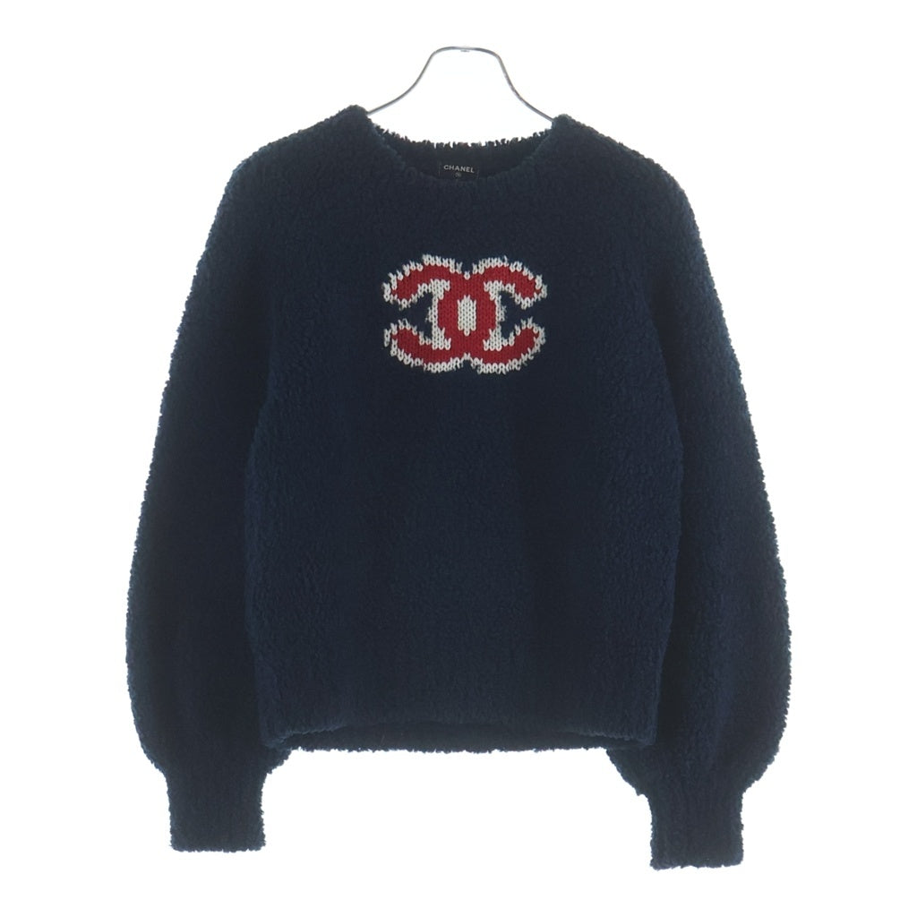 CHANEL(シャネル) ココマーク ウール アクリル 長袖ニット セーター カシミヤ混 ロゴ ネイビー P6253K48070 レディース