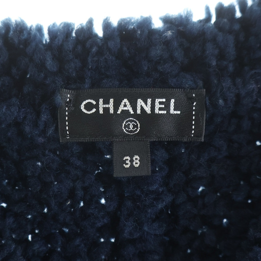 CHANEL(シャネル) ココマーク ウール アクリル 長袖ニット セーター カシミヤ混 ロゴ ネイビー P6253K48070 レディース