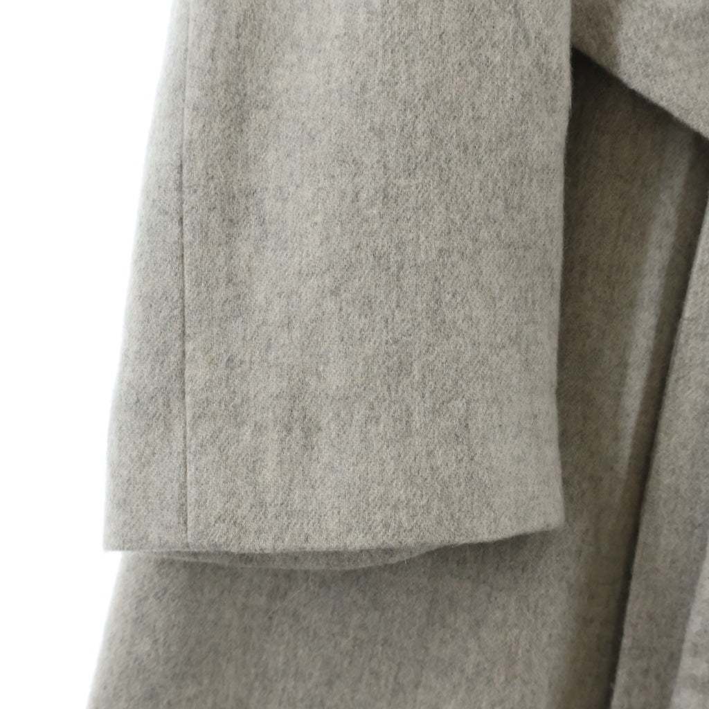 NO BRAND(ノーブランド) GALERIE VE カシミヤ スタンドカラー ロングコート #1 グレー