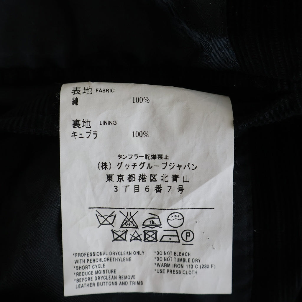 GUCCI(グッチ) コーデュロイテーラードジャケット ブラック #44 75907G