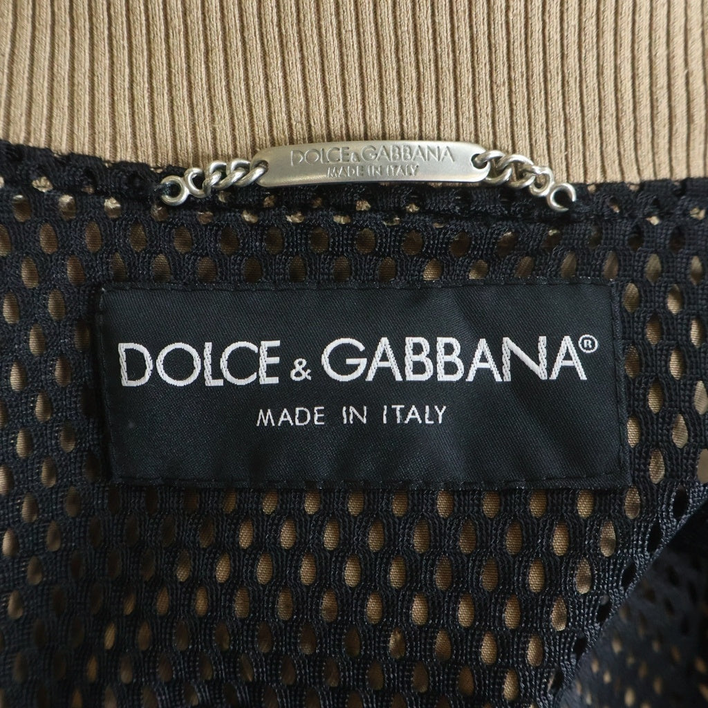 DOLCE & GABBANA(ドルチェアンドガッバーナ) ジップデザイン タクティカルジャケット ジップアップ コットン 白タグ イタリア製 ベージュ VSP08