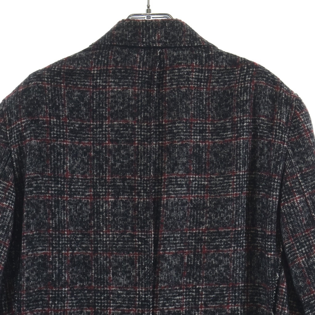 DOLCE & GABBANA(ドルチェアンドガッバーナ) チェック柄ダブルブレステッドジャケット ブラック×レッド アルパカ #44 WJS13