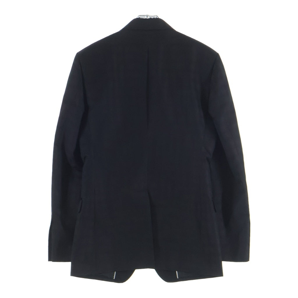 DOLCE & GABBANA(ドルチェアンドガッバーナ) チェック柄ダブルブレステッド切り替えジャケット ブラック ポリエステル #44