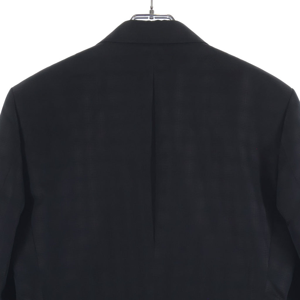 DOLCE & GABBANA(ドルチェアンドガッバーナ) チェック柄ダブルブレステッド切り替えジャケット ブラック ポリエステル #44
