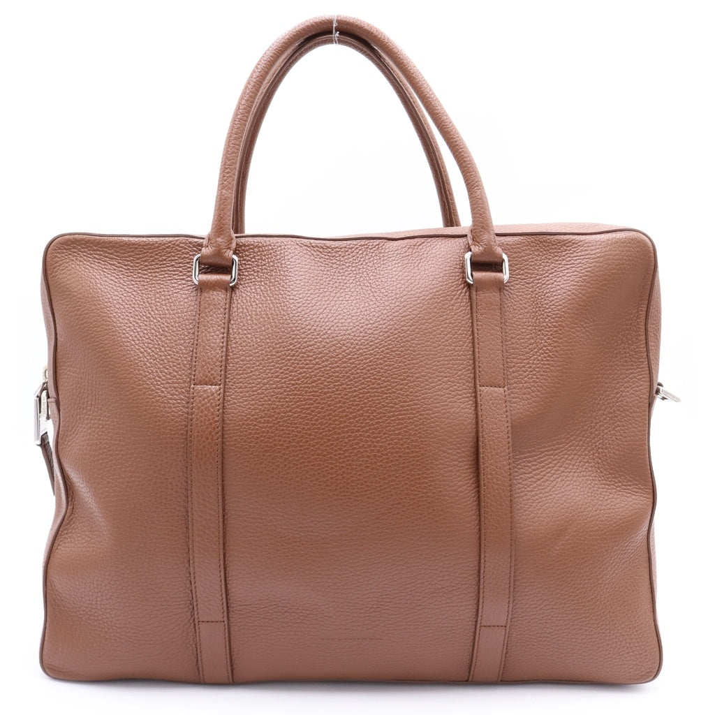 JIL SANDER NAVY(ジルサンダーネイビー) 2WAYハンドバッグ ショルダーバッグ ビジネスバッグ ブラウン レザー シルバー金具