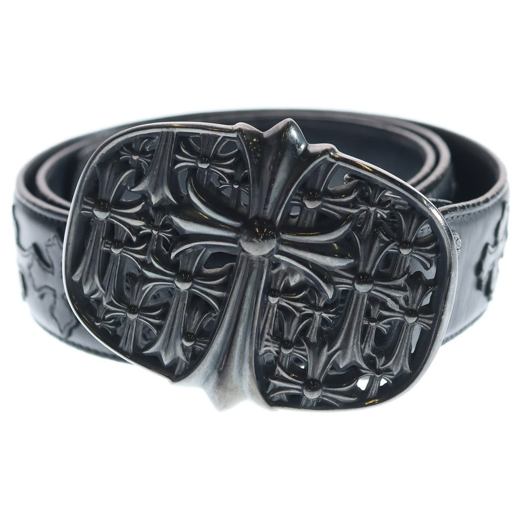 CHROME HEARTS(クロムハーツ) セメタリークロスバックル セメタリークロスパッチ レザーベルト ブラック #34