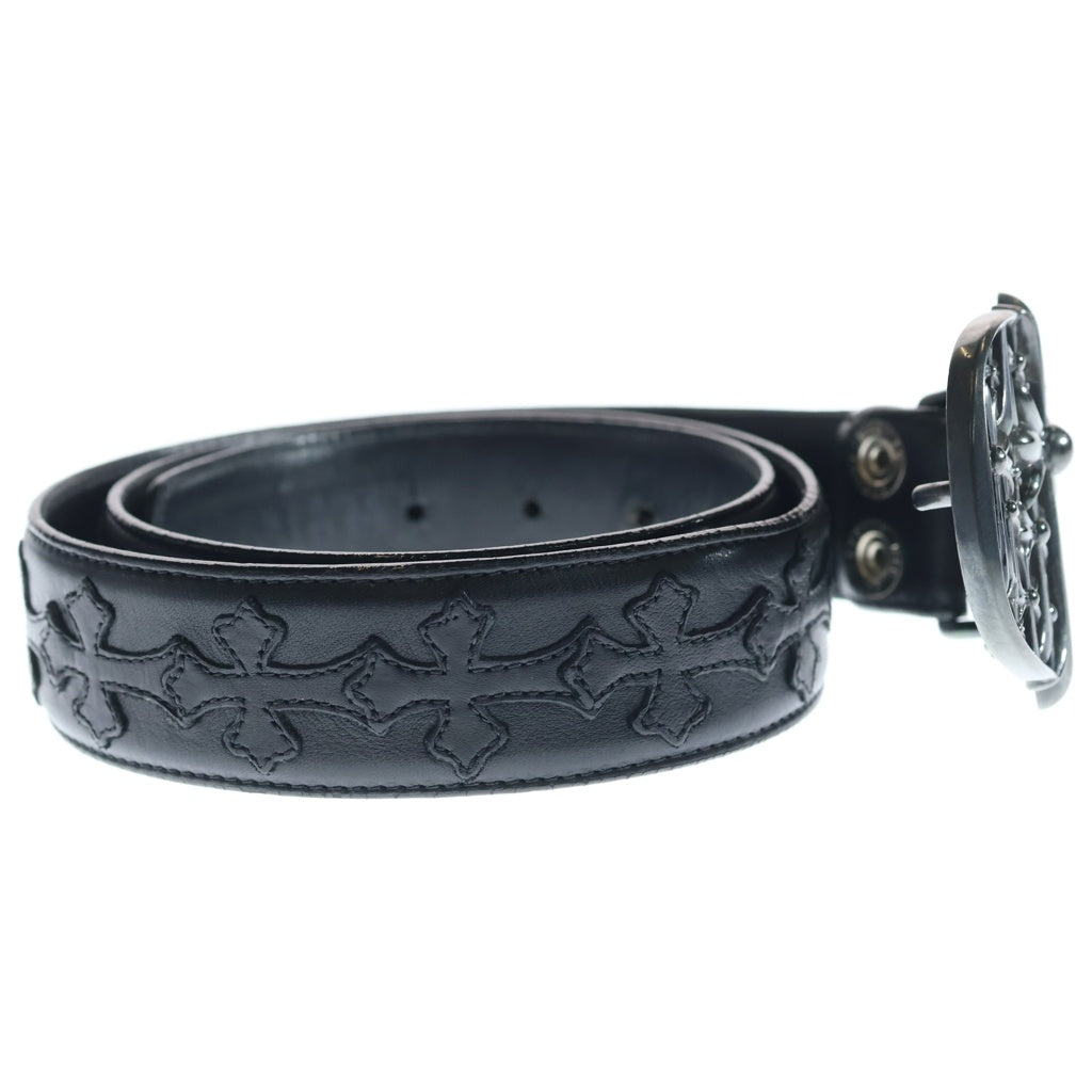 CHROME HEARTS(クロムハーツ) セメタリークロスバックル セメタリークロスパッチ レザーベルト ブラック #34