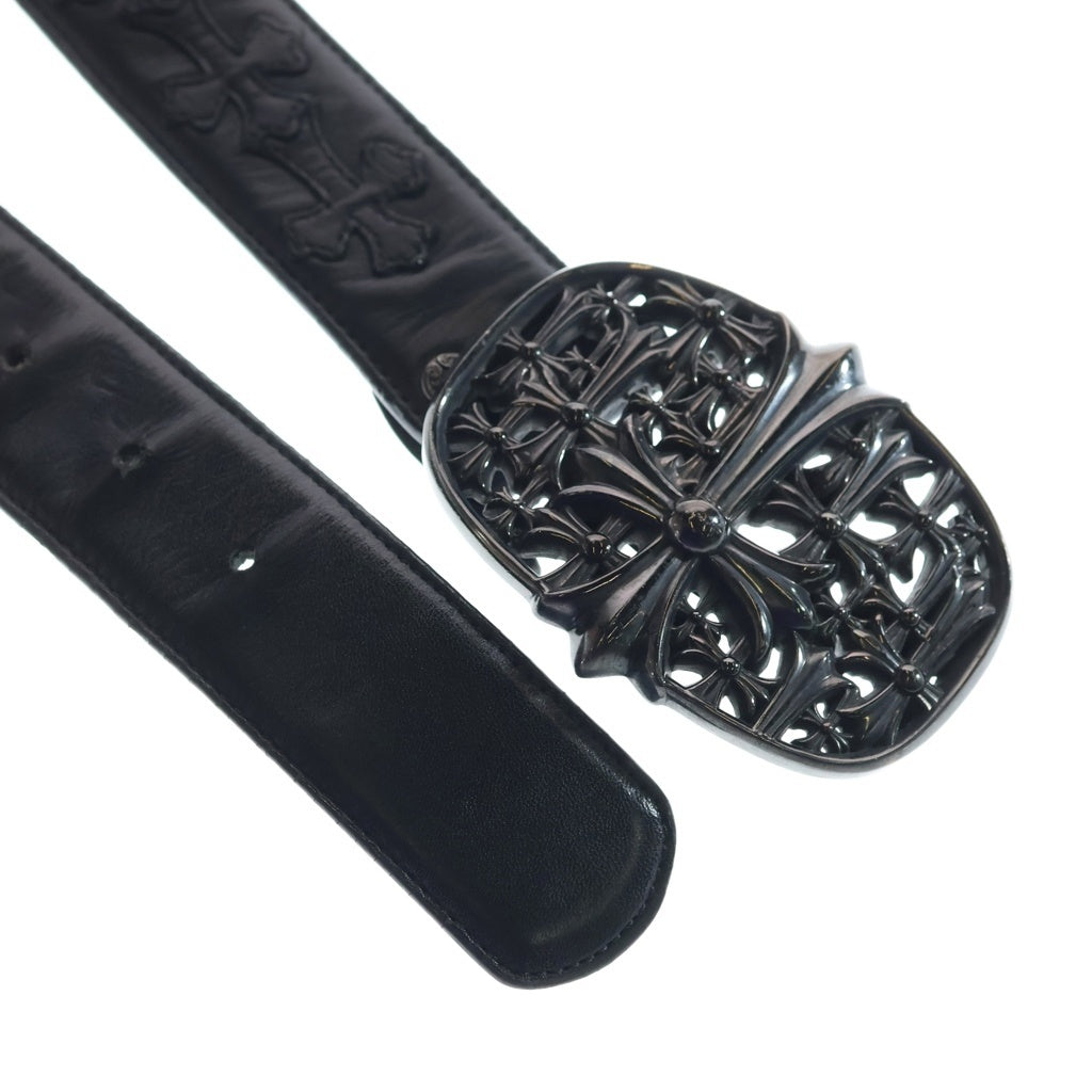CHROME HEARTS(クロムハーツ) セメタリークロスバックル セメタリークロスパッチ レザーベルト ブラック #34