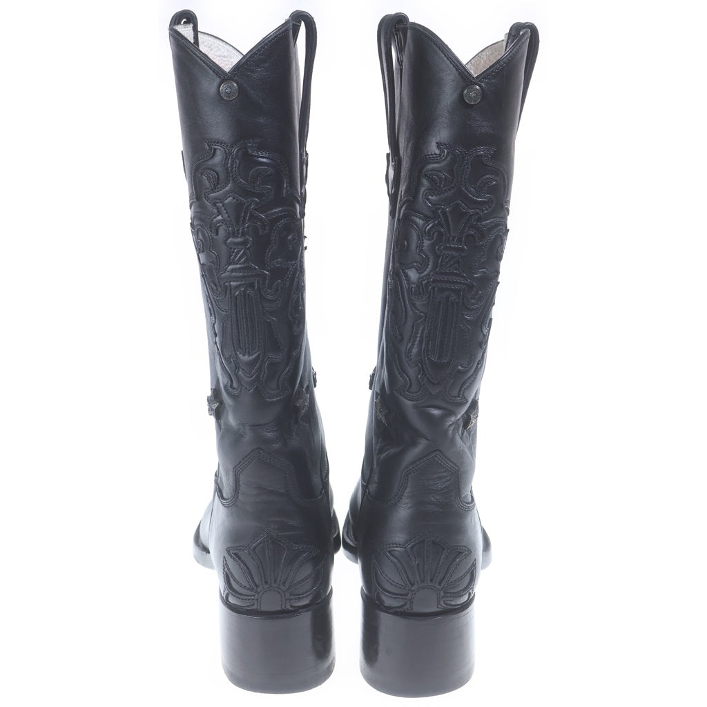 CHROME HEARTS(クロムハーツ) COWBOY WESTERN カウボーイウエスタン スターコンチョ レザーブーツ ブラック #M9.5