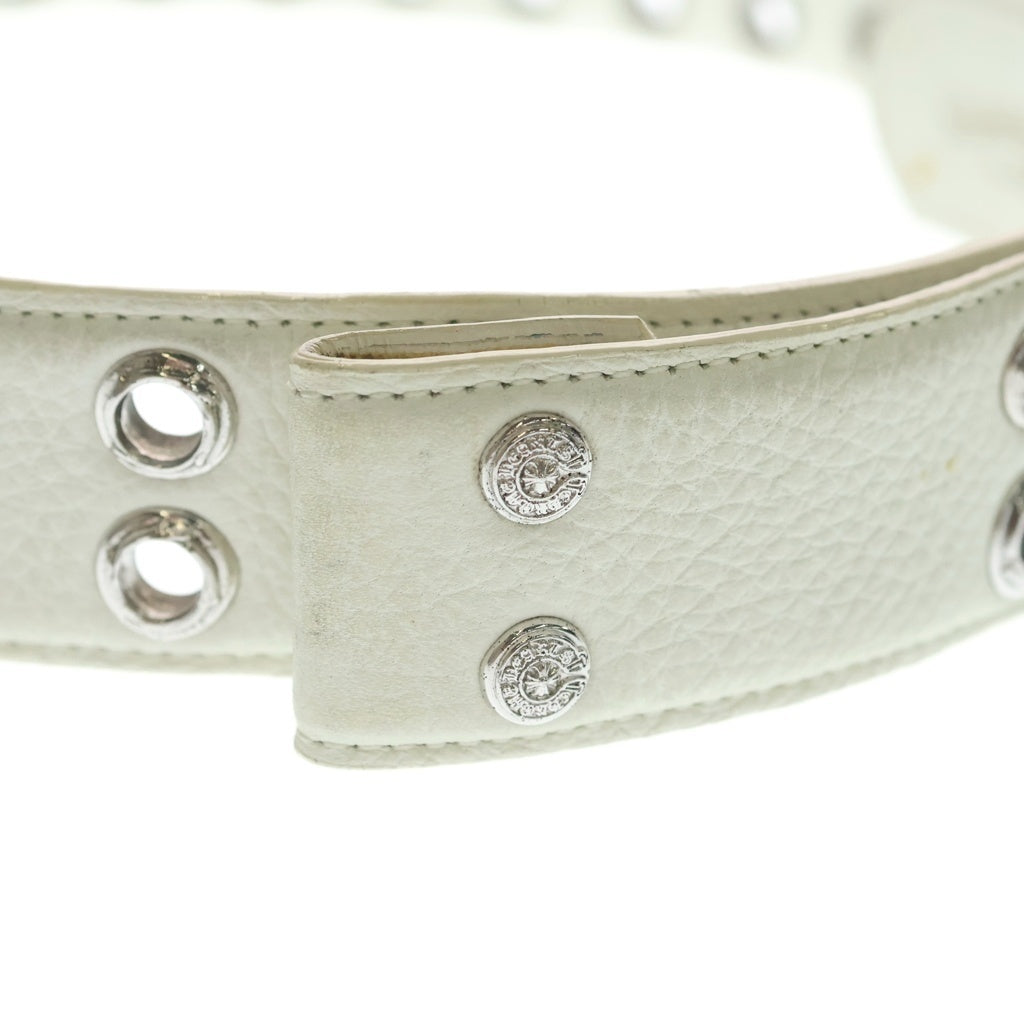 CHROME HEARTS(クロムハーツ) STRAP DBL GROMMET ダブルグロメット レザーベルト ホワイト #34