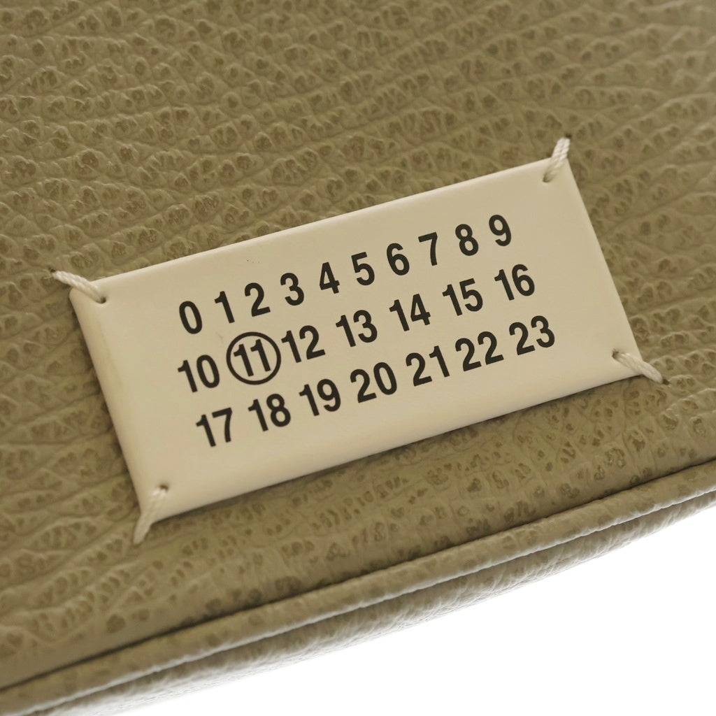 Maison Margiela(メゾンマルジェラ) 5ACバケット 2WAYバッグ ハンドバッグ ショルダーバッグ グレージュ レザー×キャンバス SW61G0035 シルバー金具 レディース