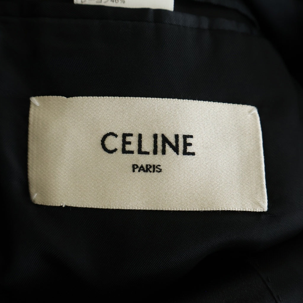 CELINE(セリーヌ) ウール グランドプードル スモーキング ジャケット テーラードジャケット #46 ブラック 2V043659D