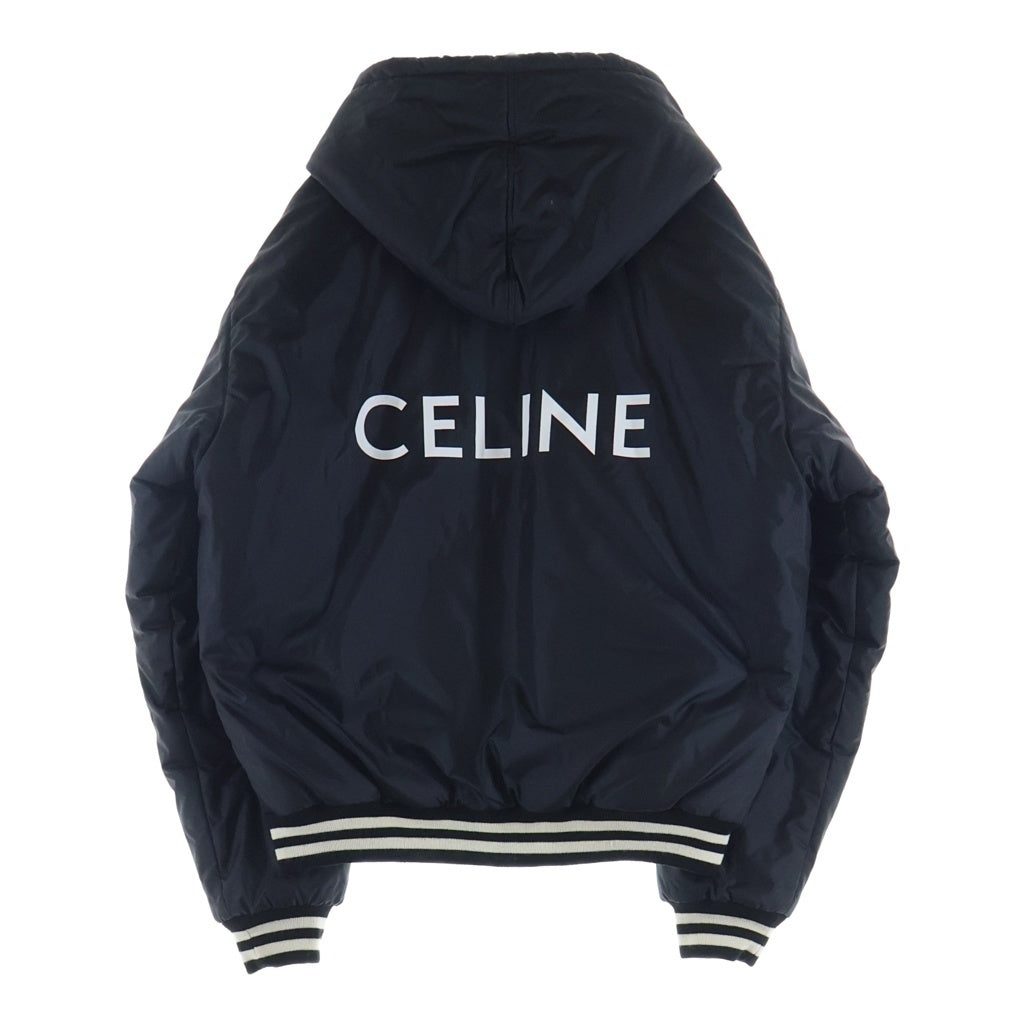 CELINE(セリーヌ) 21AW バックロゴ 中綿入り フーデット テディブルゾン ジャケット #48 ブラック 2W436495M