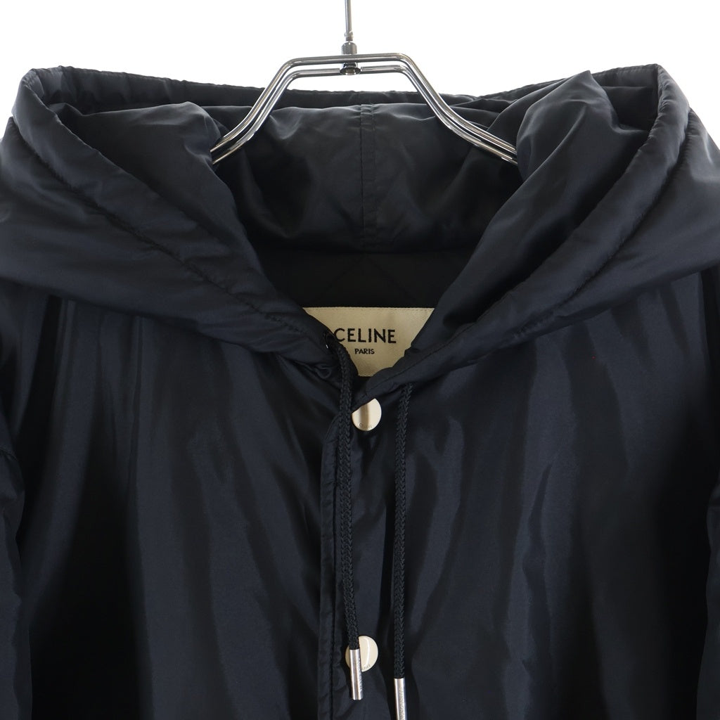 CELINE(セリーヌ) 21AW バックロゴ 中綿入り フーデット テディブルゾン ジャケット #48 ブラック 2W436495M