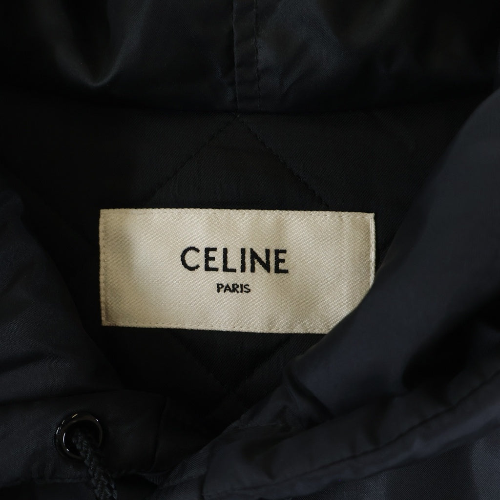 CELINE(セリーヌ) 21AW バックロゴ 中綿入り フーデット テディブルゾン ジャケット #48 ブラック 2W436495M