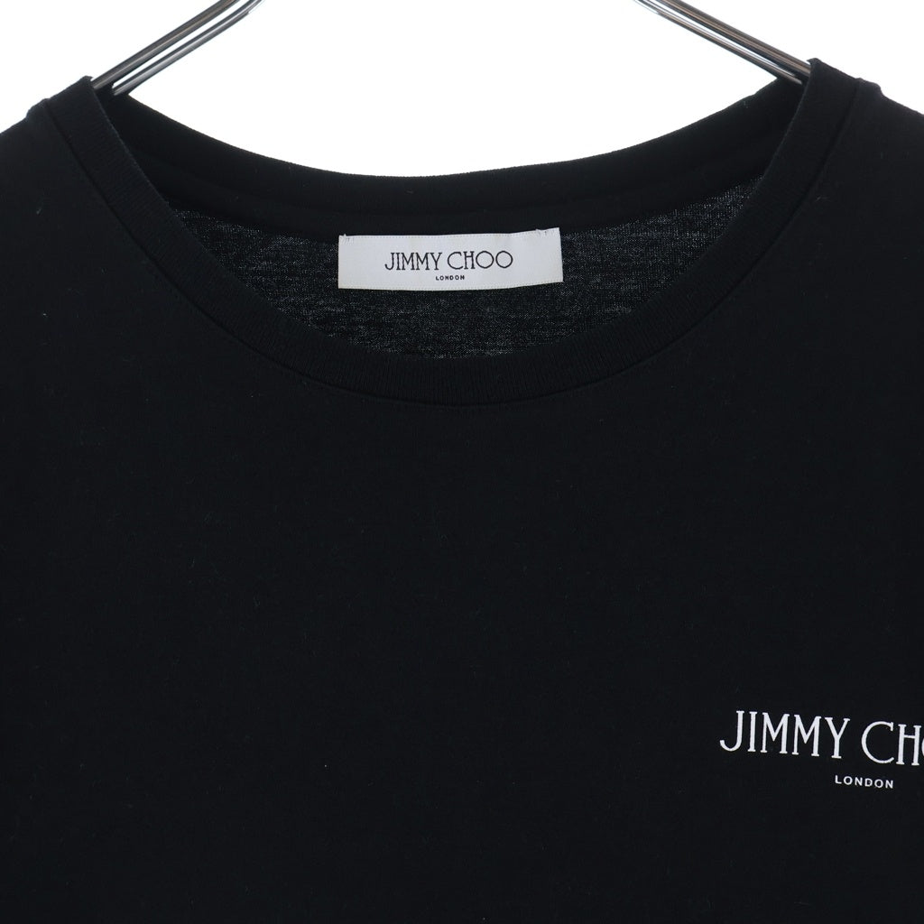 JIMMY CHOO(ジミーチュウ) ロゴプリント コットン 半袖 Tシャツ カットソー ブラック J000131622