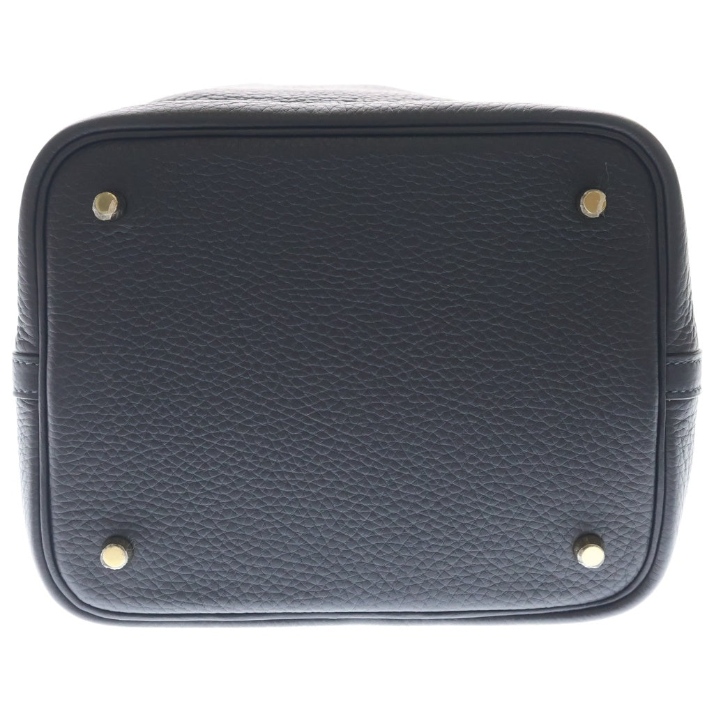 HERMES(エルメス) ピコタンロックMM キャバン トリヨンクレマンス レザー ハンドバッグ ゴールド金具 グレー K刻印 レディース