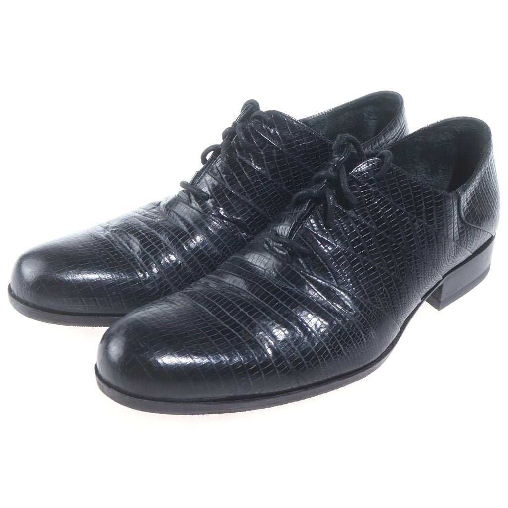 EMPORIO ARMANI(エンポリオアルマーニ) 型押しレザー ドレスシューズ 革靴 レースアップ ブラック